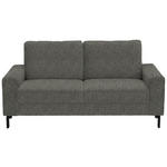 2-SITZER-SOFA in Flachgewebe Graubraun  - Graubraun/Schwarz, Design, Textil/Metall (178/86/97cm) - Hom`in