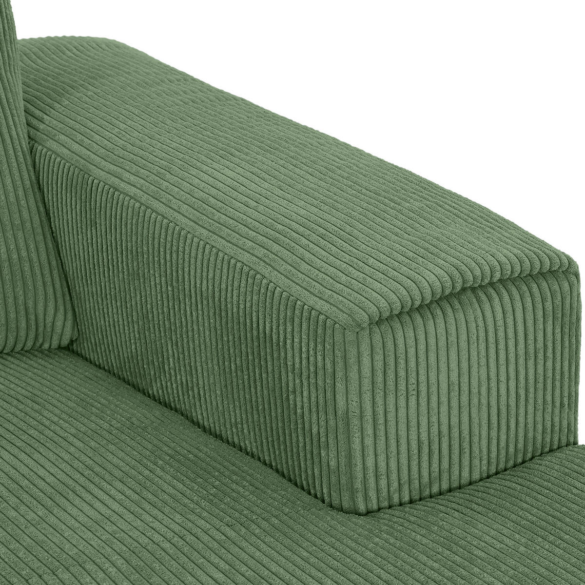 ECKSOFA in Cord Olivgrün  - Schwarz/Olivgrün, Konventionell, Textil/Metall (285/170cm) - Carryhome