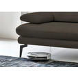 3-SITZER-SOFA in Leder Graubraun  - Graubraun/Schwarz, Design, Leder/Metall (222/86/104cm) - Dieter Knoll