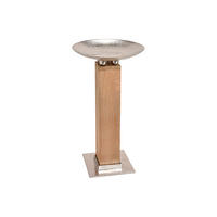 DEKOSÄULE  - Silberfarben/Braun, KONVENTIONELL, Holz/Metall (41/75/41cm)