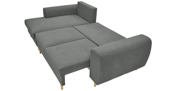 ECKSOFA in Webstoff Dunkelgrau  - Dunkelgrau/Naturfarben, KONVENTIONELL, Holz/Textil (145/250cm) - Carryhome