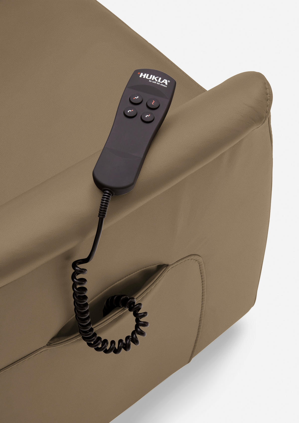 FERNSEHSESSEL Valdera  mit Relaxfunktion, Aufstehhilfe, Rücken echt Echtleder Greige  - Greige/Schwarz, KONVENTIONELL, Leder/Kunststoff (70/107/88cm) - Livetastic