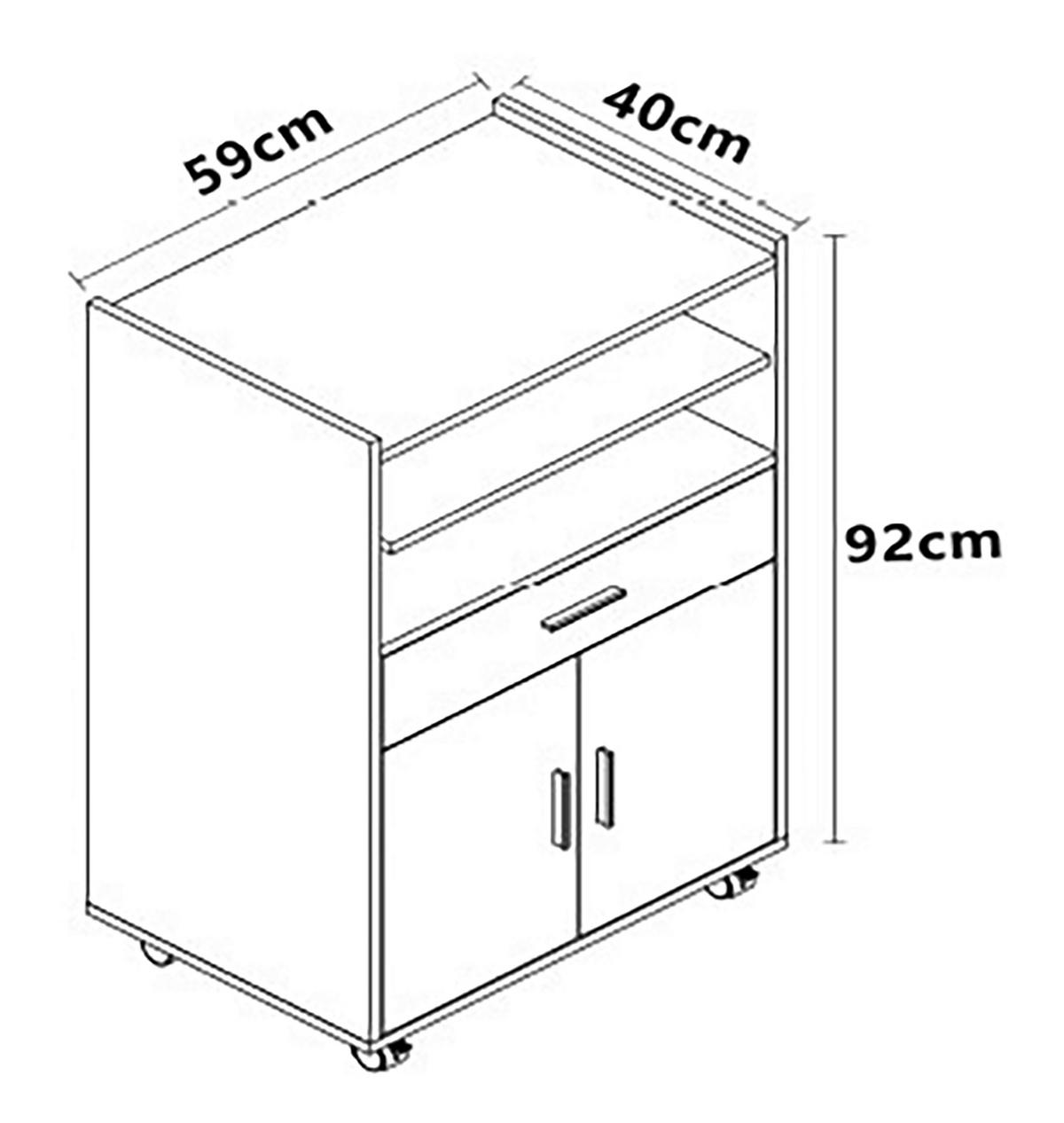 SERVIERWAGEN in Weiss  - Weiss/Silberfarben, Basics, Holzwerkstoff/Kunststoff (59/92/40cm) - MID.YOU