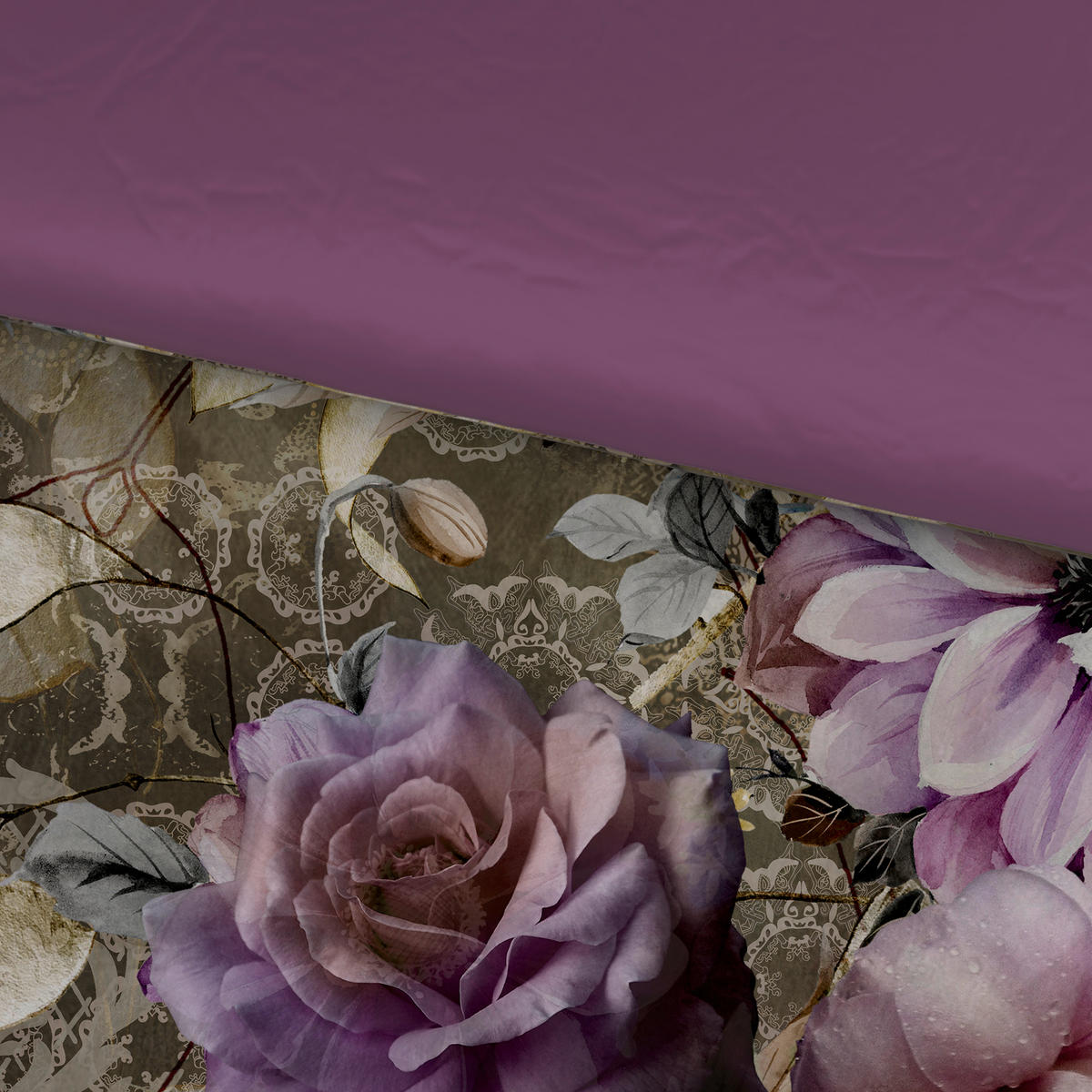 WENDEBETTWÄSCHE Satin 135/200 cm  - Lila, Textil (135/200cm) - Novel