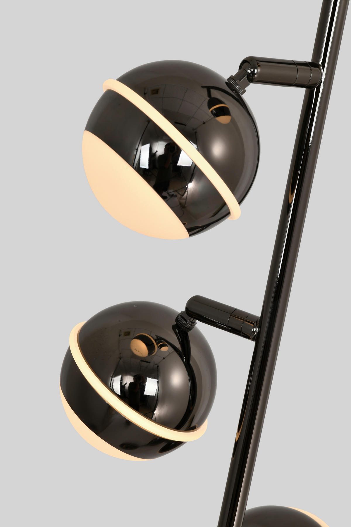 LED-STEHLEUCHTE Biarritz 25/140/25 cm  - Schwarzchrom, Design, Kunststoff/Metall (25/140/25cm)