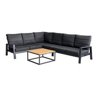 LOUNGEGARNITUR  - Dunkelgrau, Modern, Holz/Metall (236/236cm) - Tierra Outdoor