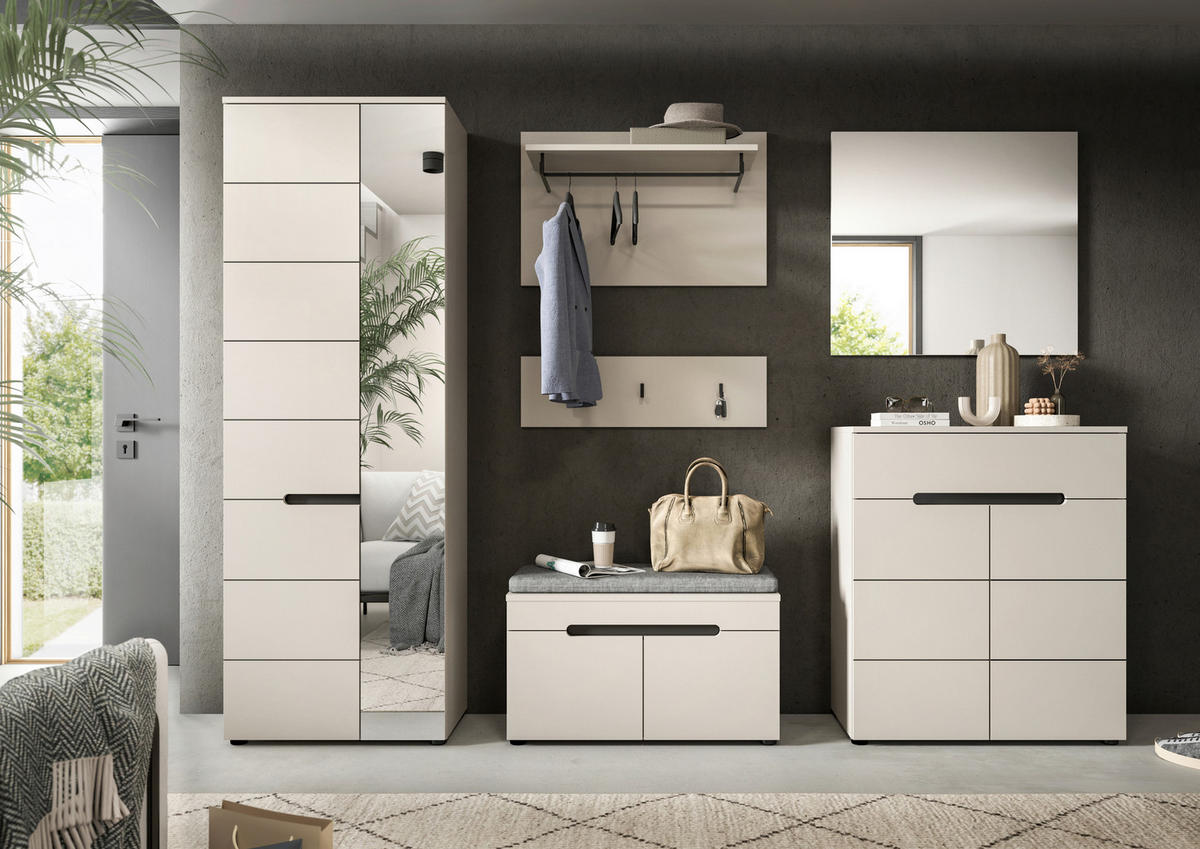 GARDEROBE 6-teilig  in 255/190/37 cm  - Kaschmir/Grau, Design, Holzwerkstoff (255/190/37cm) - MID.YOU