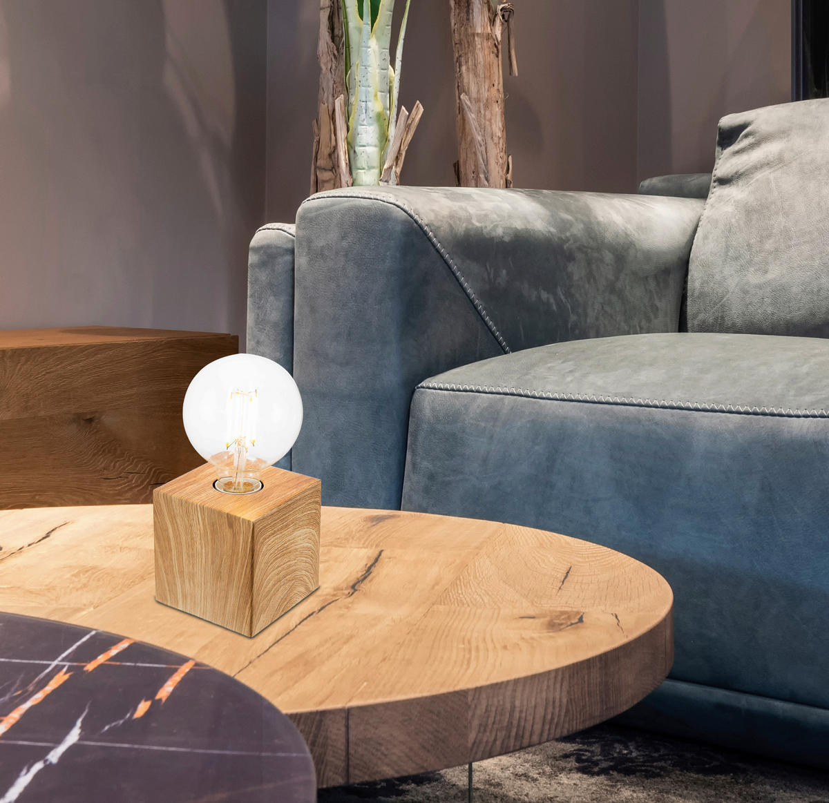 TISCHLEUCHTE 10/10/10 cm   - Eichefarben, Basics, Metall (10/10/10cm) - Novel