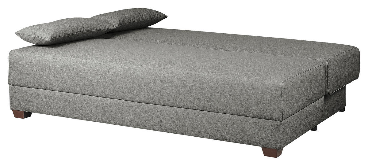 SCHLAFSOFA in Webstoff Grau  - Dunkelbraun/Grau, Design, Holz/Textil (202/85/110cm) - MID.YOU