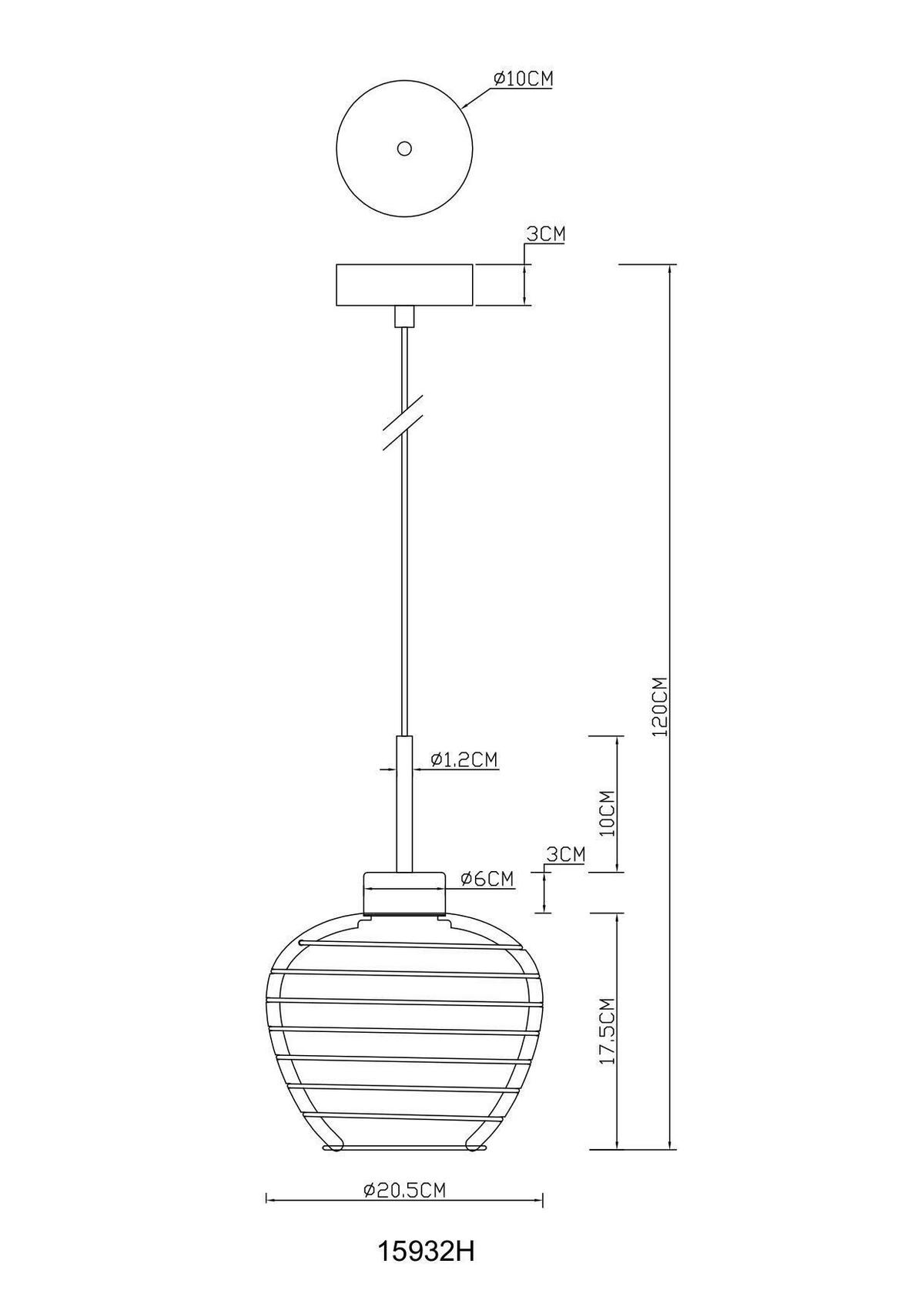 HÄNGELEUCHTE 20,5/120 cm  - Chromfarben/Weiß, Basics, Kunststoff/Metall (20,5/120cm) - Globo