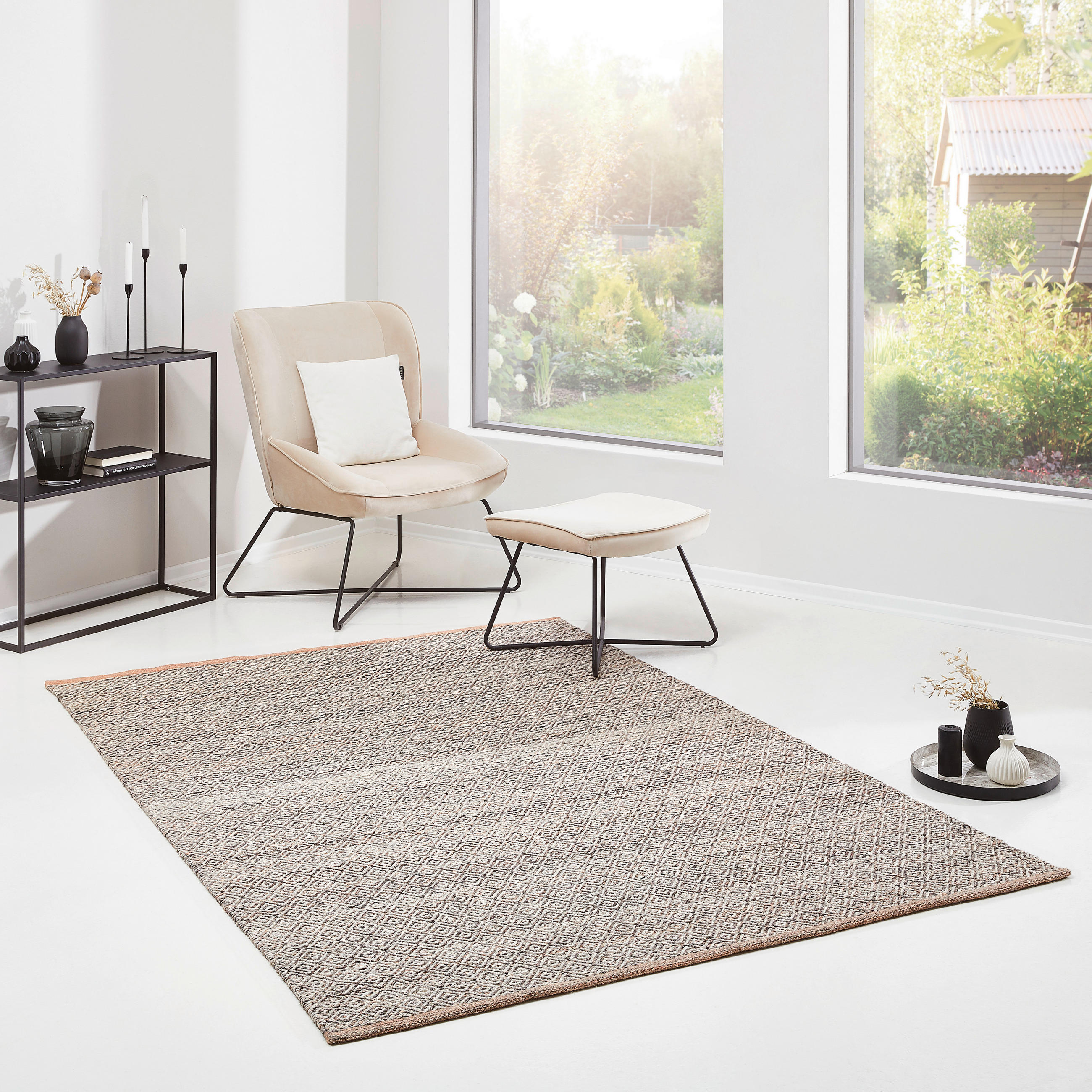 RUČNE TKANÝ KOBEREC, 70/130 cm, hrdzavá - hrdzavá, Natur, textil (70/130cm) - Linea Natura