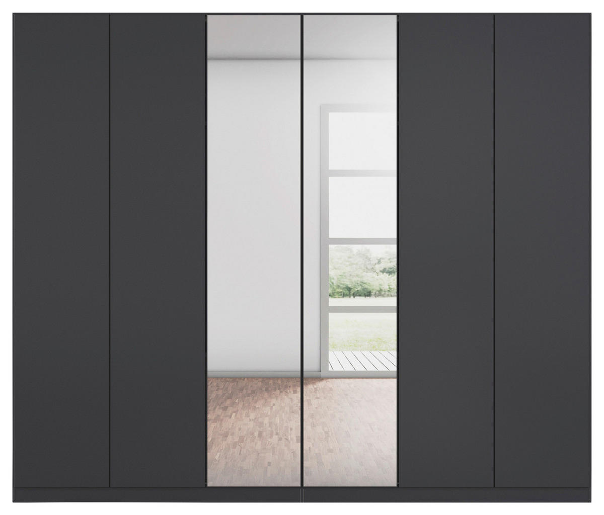 FALTTÜRENSCHRANK in Dunkelgrau  - Dunkelgrau, Holzwerkstoff (271/229/54cm) - Boxxx