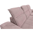 ECKSOFA Altrosa Cord Rücken echt, Kopfteilverstellung, Sitzvorzug  - Schwarz/Altrosa, KONVENTIONELL, Textil/Metall (290/196cm) - Carryhome