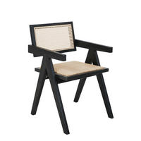 ARMLEHNSTUHL     Naturfarben, Schwarz  - Schwarz/Naturfarben, MODERN, Holz (52/78/58cm) - MID.YOU