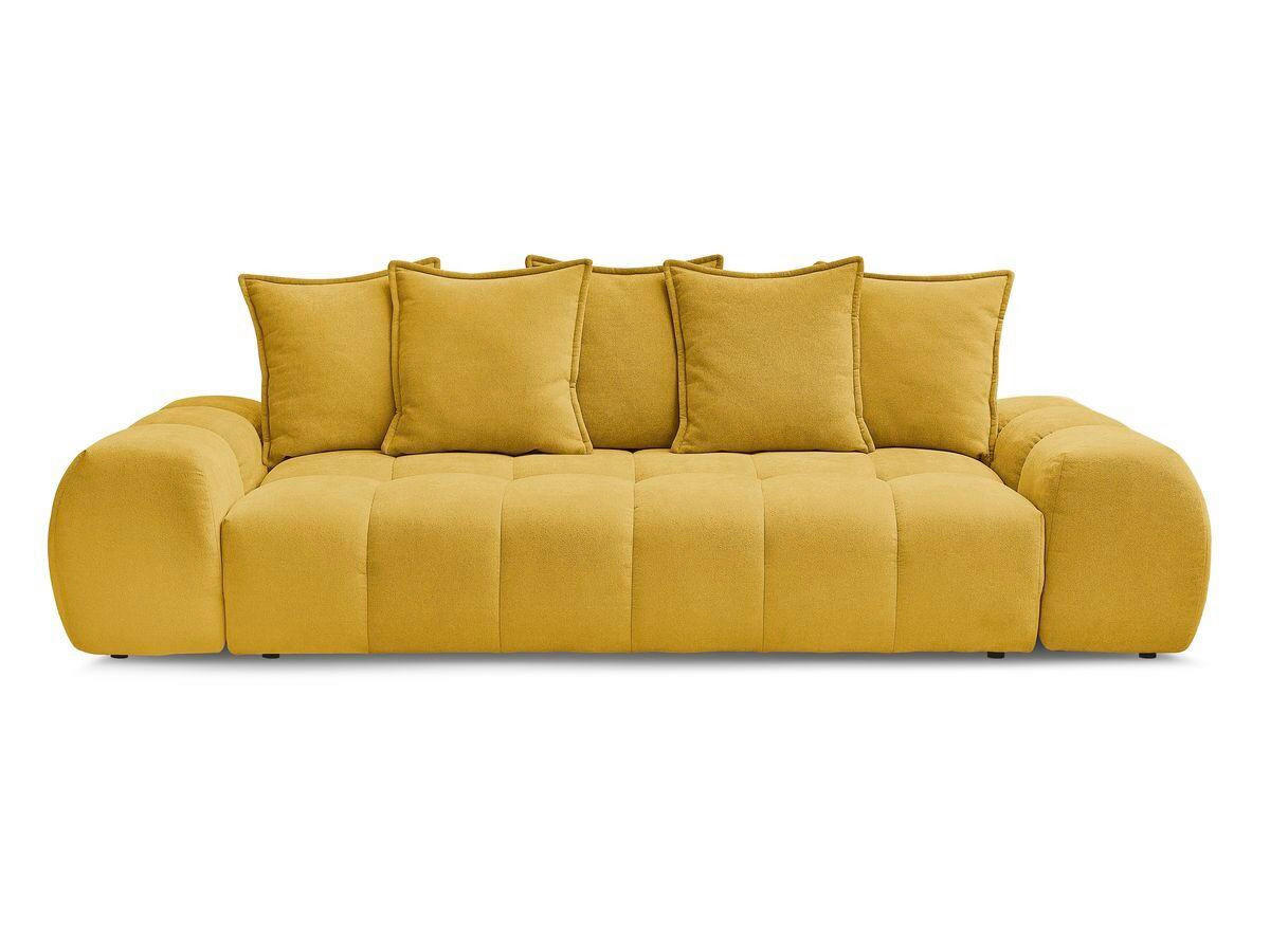 3-SITZER-SOFA EVEREST Struktur Gelb  - Gelb/Schwarz, MODERN, Kunststoff/Textil (278/90/115cm)