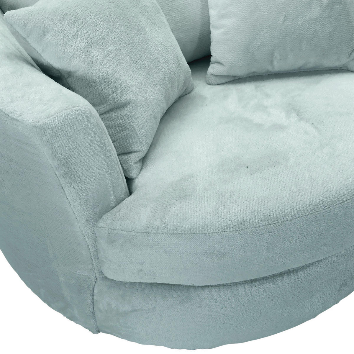 SESSEL in Plüsch Mintgrün  - Schwarz/Mintgrün, KONVENTIONELL, Textil/Metall (115/72/115cm) - Carryhome