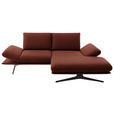 ECKSOFA  in Flachgewebe Rotorange  234/155 cm  - Rotorange/Schwarz, Design, Textil/Metall (234/155cm) - Dieter Knoll