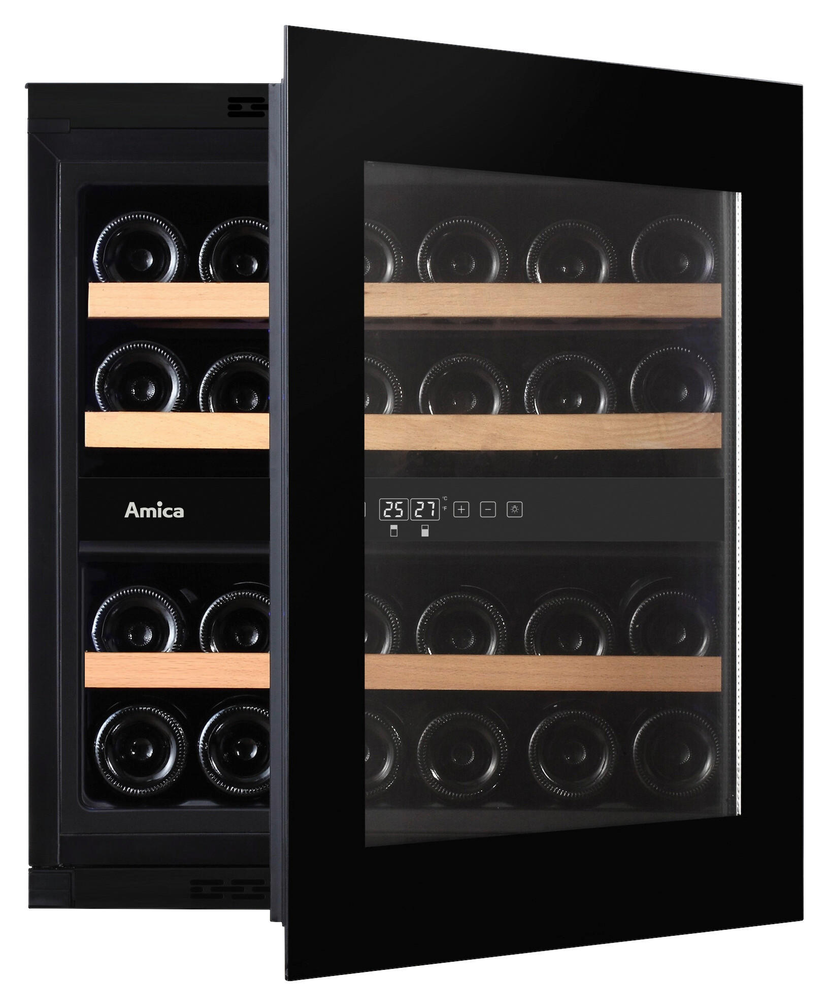 WEINKÜHLSCHRANK WK341215S  - Schwarz, MODERN, Glas (59/59,5/55,5cm) - Amica