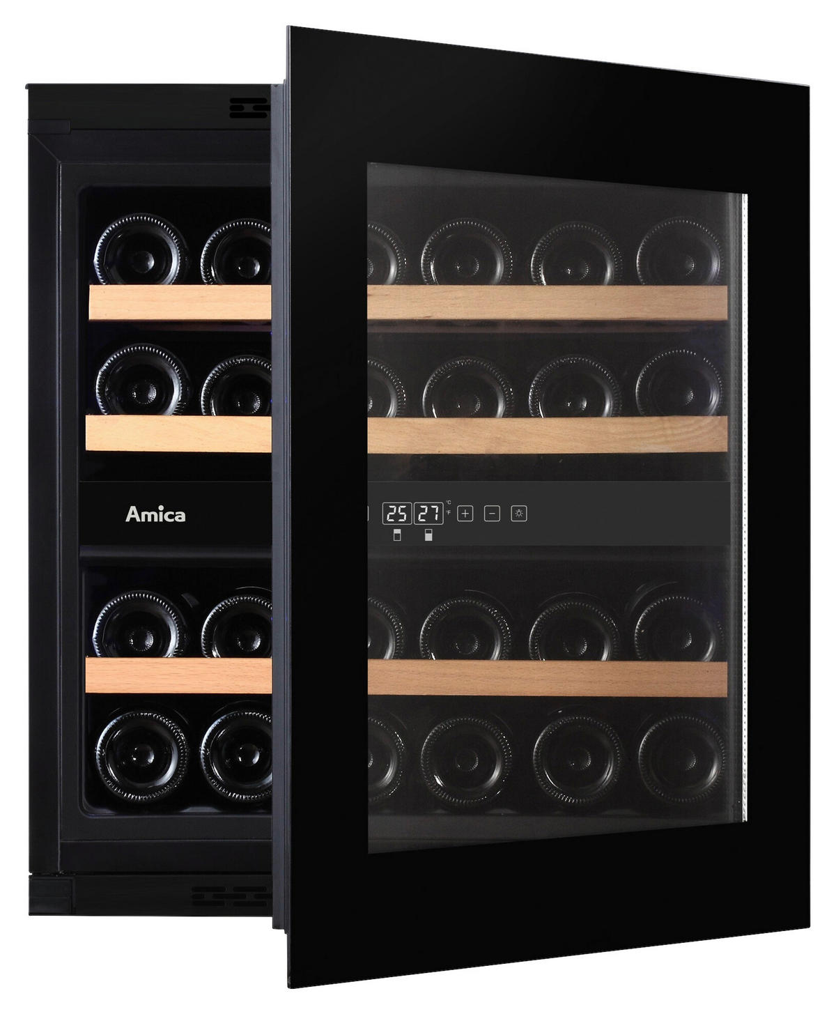 WEINKÜHLSCHRANK WK341215S  - Schwarz, MODERN, Glas (59/59,5/55,5cm) - Amica