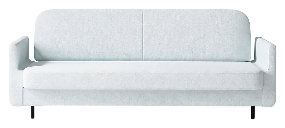 SCHLAFSOFA CLOUDY Hellblau  inkl. Schlaffunktion, Rücken echt, Stauraum  - Hellblau, Design, Textil/Metall (221/87/84cm) - MID.YOU