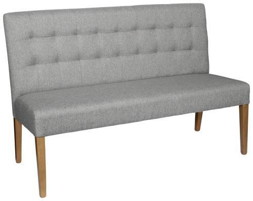 SITZBANK 141/95/64 cm Webstoff Hellgrau Holz  - Eichefarben/Hellgrau, KONVENTIONELL, Holz/Textil (141/95/64cm) - Carryhome