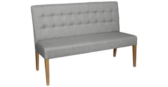 SITZBANK 141/95/64 cm in Hellgrau - Eichefarben/Hellgrau, KONVENTIONELL, Holz/Textil (141/95/64cm) - Carryhome