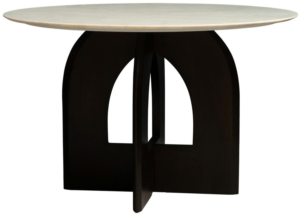 ESSTISCH in Holz, Stein 120/76/120 cm  - Walnussfarben/Weiß, MODERN, Holz/Stein (120/76/120cm) - Livetastic