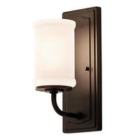 WANDLEUCHTE Kichler 30,5/12,7/15,9 cm  - Schwarz, KONVENTIONELL, Glas/Metall (30,5/12,7/15,9cm) - Elstead Lighting