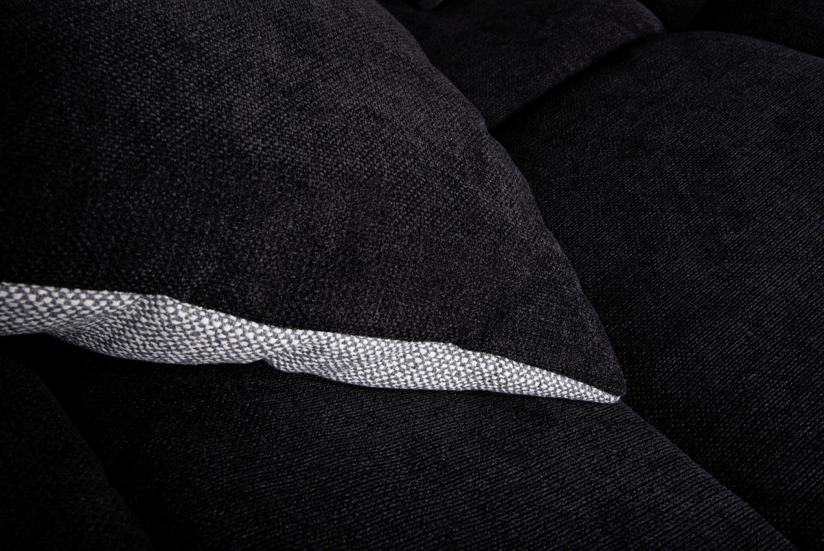 SEDEŽNA GARNITURA, tkanina siva, črna  - siva/črna, Design, kovina/tekstil (337/228cm) - Carryhome