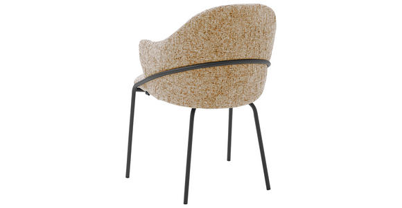 ARMLEHNSTUHL  in beflockt  - Anthrazit/Orange, Design, Textil/Metall (55/84/55cm) - Belluti