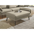 ECKSOFA  in Flachgewebe Beige Armteilverstellung, Relaxfunktion, Drehsitzfunktion  255-365/175-224 cm  - Beige/Schwarz, Design, Textil/Metall (255-365/175-224cm) - Dieter Knoll