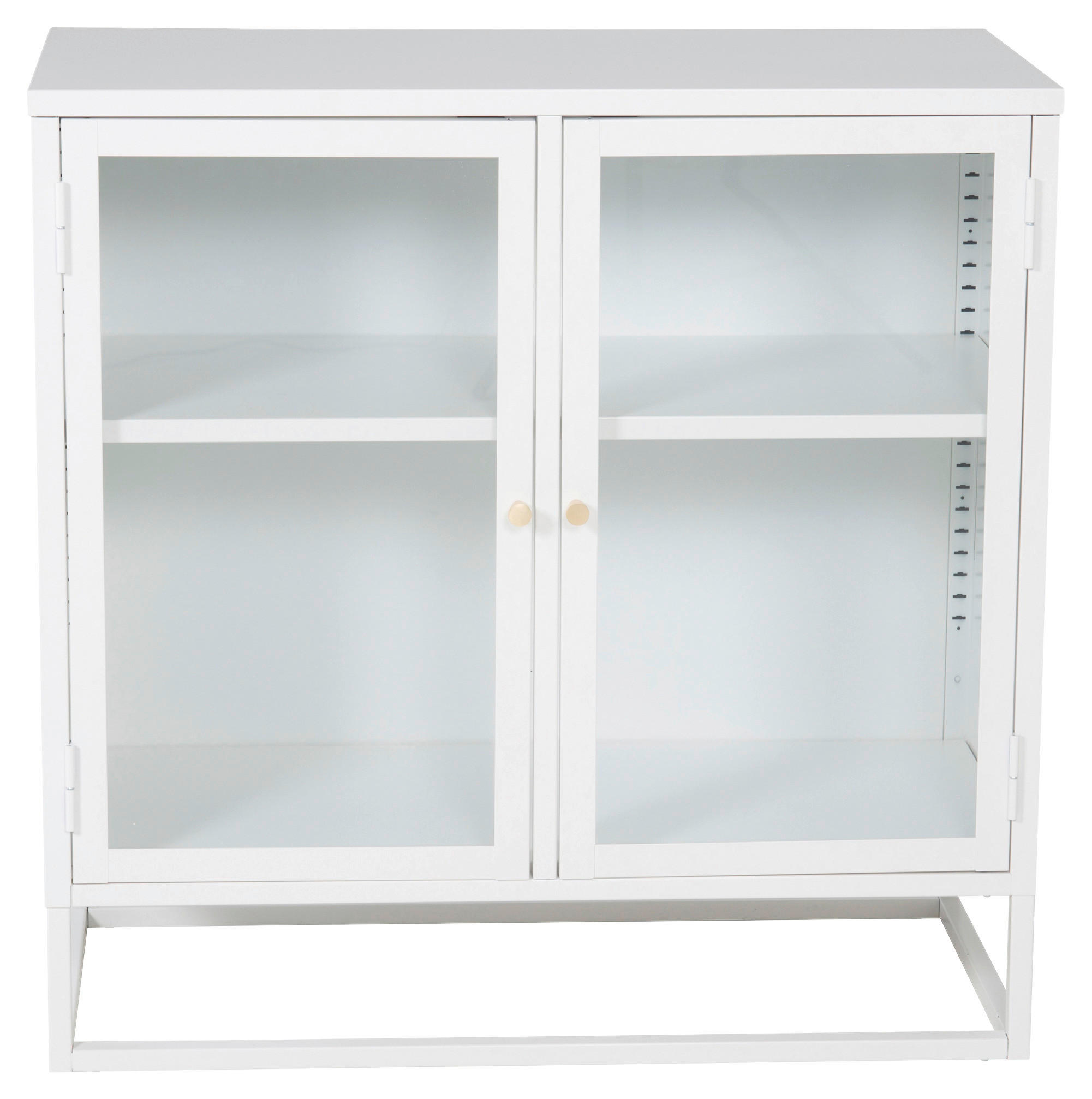 SIDEBOARD 85/85/40 cm  - vit, Design, metall/glas (85/85/40cm) - Livetastic