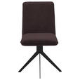 STUHL Lederlook Schwarz, Dunkelbraun  - Dunkelbraun/Schwarz, Design, Textil/Metall (46,5/87/64cm) - Voleo
