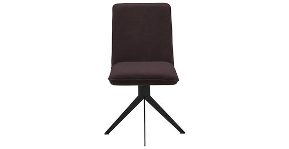 STUHL Lederlook Schwarz, Dunkelbraun - Dunkelbraun/Schwarz, Design, Textil/Metall (46,5/87/64cm) - Voleo