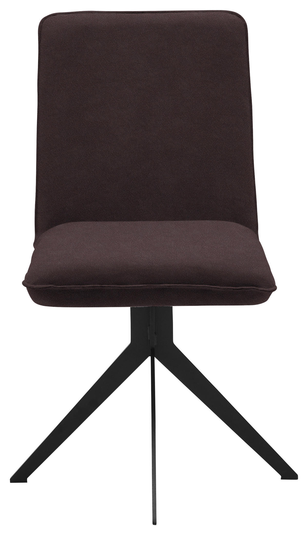 STUHL  in Stahl Lederlook  - Dunkelbraun/Schwarz, Design, Textil/Metall (46,5/87/64cm) - Voleo