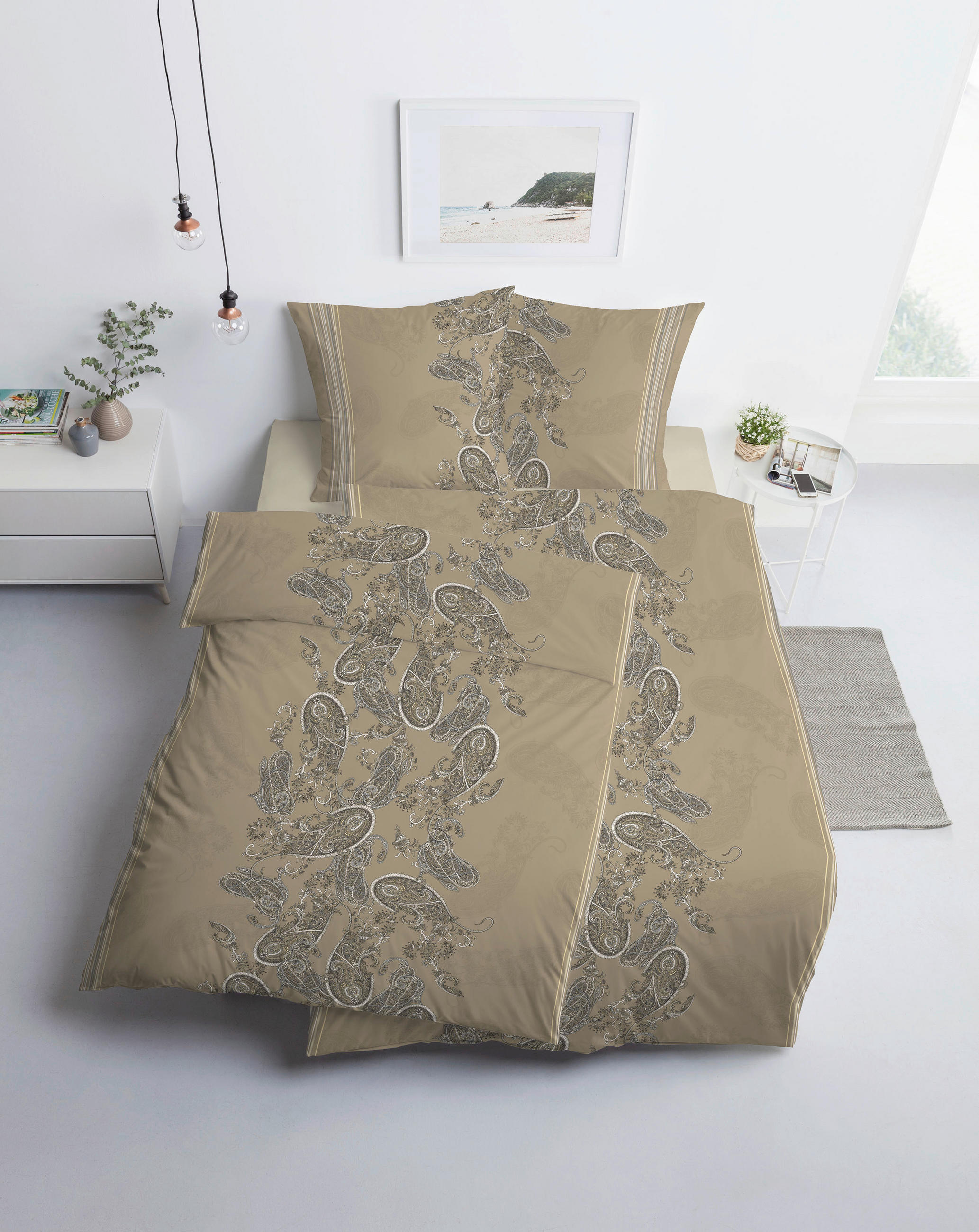 BETTWÄSCHE ATELIER Interlock-Jersey 155/220 cm  - Beige, Design, Textil (155/220cm) - Estella