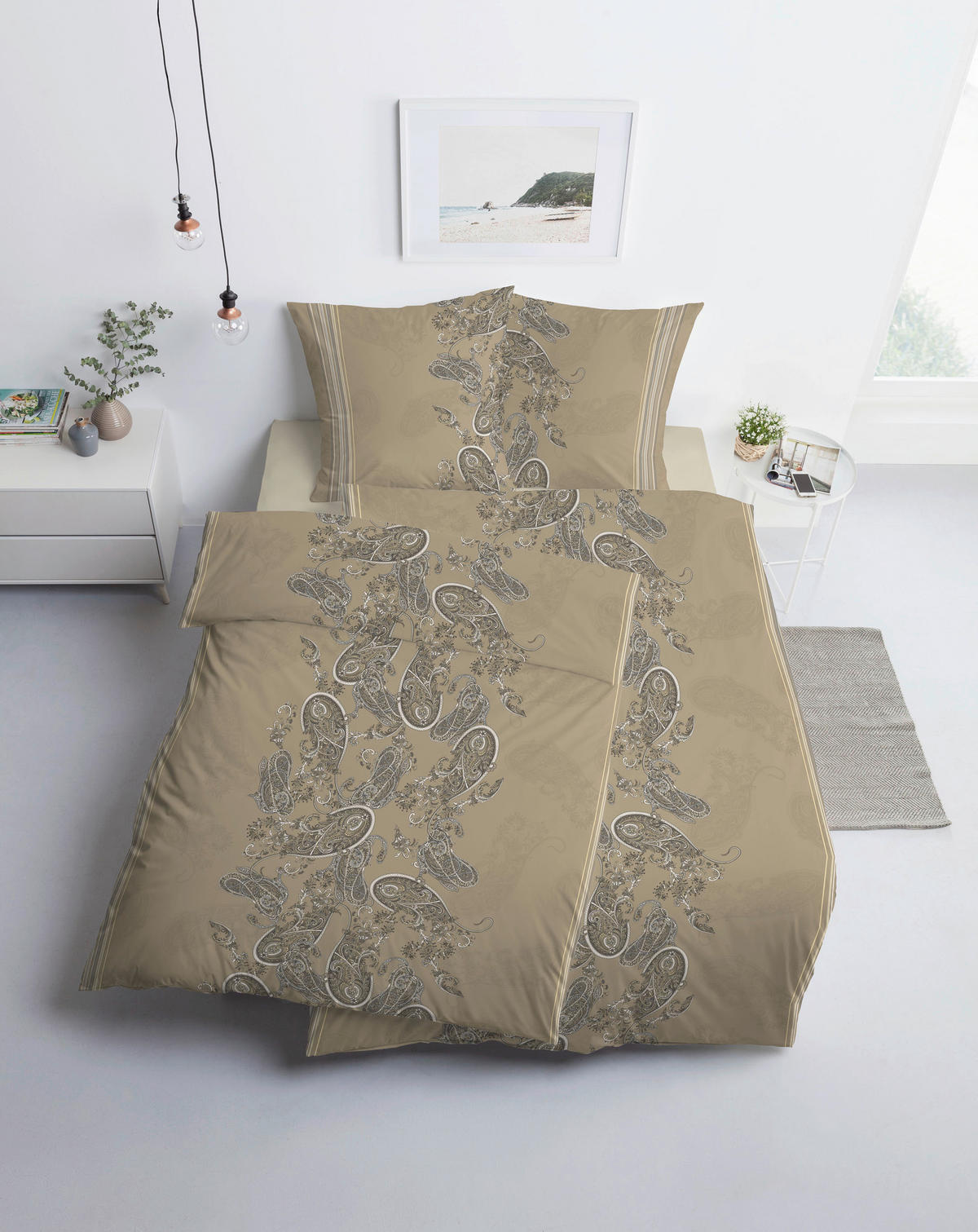 BETTWÄSCHE 155/220 cm ATELIER Interlock-Jersey  - Beige, Design, Textil (155/220cm) - Estella
