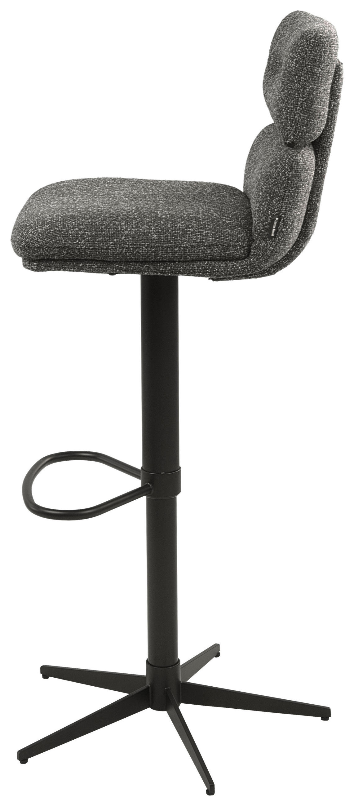 BARHOCKER Webstoff Schwarz, Dunkelgrau Eisen Lederauswahl, Stoffauswahl, Wippfunktion, Sitzfläche 360° drehbar  - Dunkelgrau/Schwarz, Design, Textil/Metall (42/99-117/50cm) - Dieter Knoll