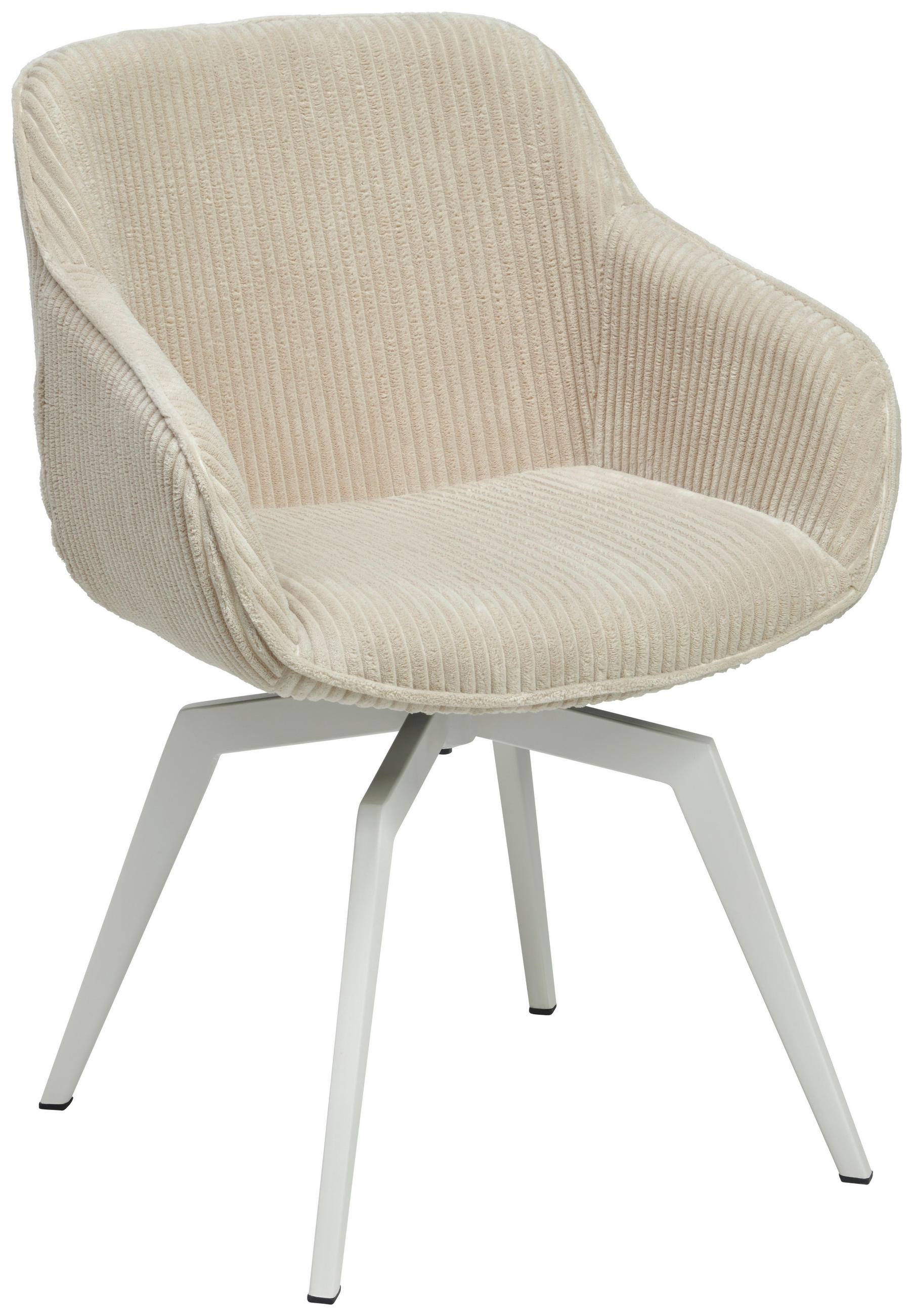 ARMLEHNSTUHL  Sitzfläche 360° drehbar, inklusive Armlehnen Cord  - Beige, MODERN, Textil/Metall (60/84/64cm) - Livetastic
