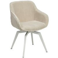 ARMLEHNSTUHL  Sitzfläche 360° drehbar, inklusive Armlehnen Cord  - Beige, MODERN, Textil/Metall (60/84/64cm) - Livetastic