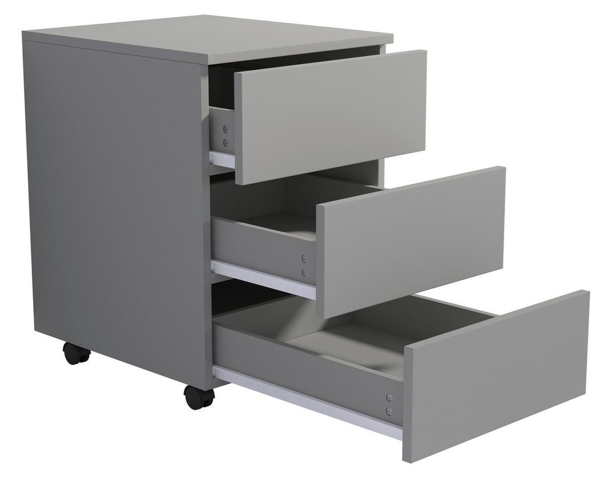 ROLLCONTAINER 39/55/45 cm  - Schwarz/Grau, Design, Holzwerkstoff/Kunststoff (39/55/45cm) - MID.YOU