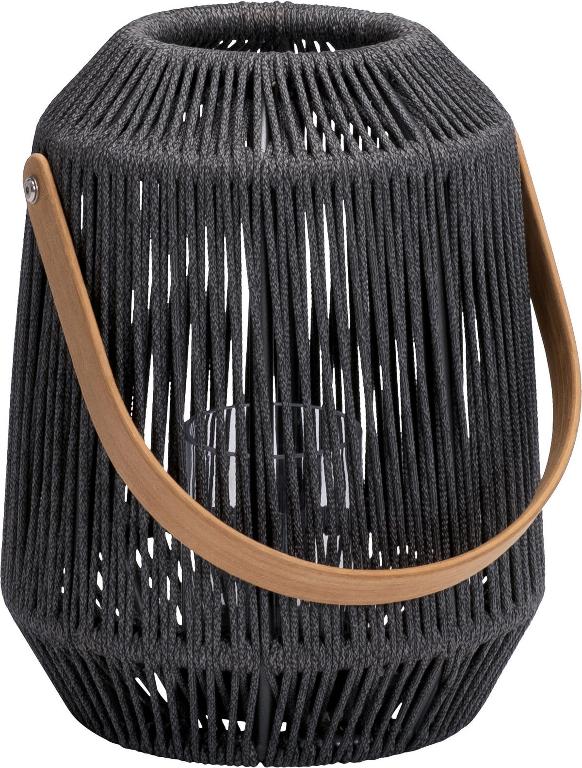 LED-LATERNE - Schieferfarben/Anthrazit, Basics, Glas/Holz (30/39/30cm) - Stern