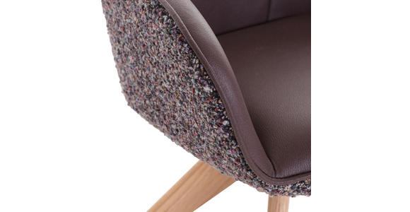 ARMLEHNSTUHL  Sitzfläche 360° drehbar, automatische Rückholfunktion Chenille, Flachgewebe  - Eichefarben/Violett, KONVENTIONELL, Holz/Textil (60/83/65cm) - Landscape