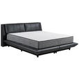 BOXBETT 180/200 cm,  in Schwarz, gepolstertes Kopfteil, Matratzen, Bettkasten, H3 + H4 = fest + sehr fest  - Schwarz, Design, Kunststoff/Textil (180/200cm) - Esposa