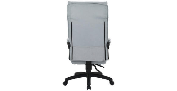 CHEFSESSEL in Mikrofaser Hellgrau - Hellgrau/Schwarz, MODERN, Kunststoff/Textil (63,5/114-122/70cm) - Venda