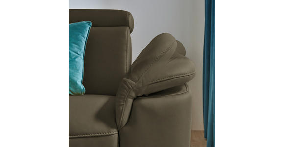 ECKSOFA in Echtleder Olivgrün  - Schwarz/Olivgrün, Design, Leder/Metall (239/289cm) - Cantus