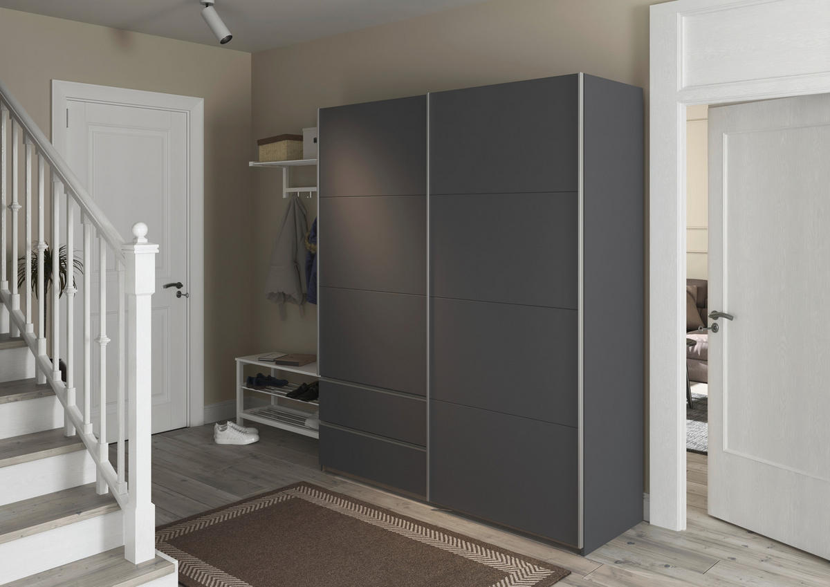 SCHWEBETÜRENSCHRANK in Grau  - Alufarben/Grau, Modern, Holzwerkstoff (175/210/59cm) - Rauch Möbel