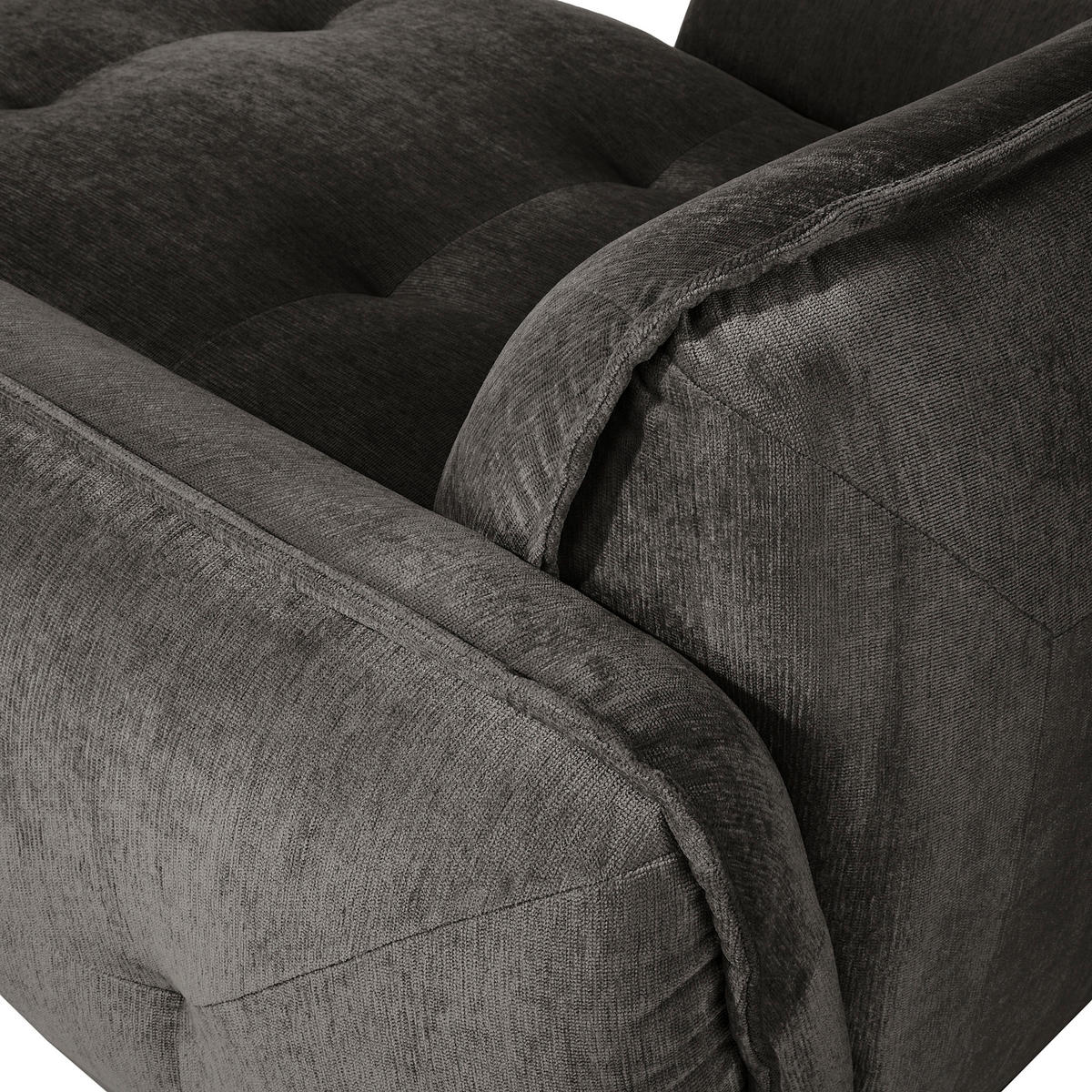 XXL-SESSEL in Chenille Anthrazit  - Anthrazit/Schwarz, Modern, Kunststoff/Textil (182/87/184cm) - Trendmanufaktur