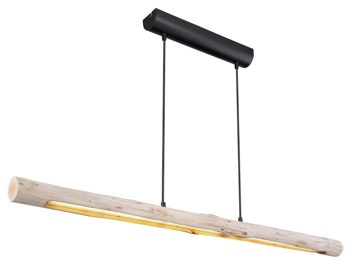 HÄNGELEUCHTE 120/7/150 cm    - Schwarz/Naturfarben, Basics, Holz/Metall (120/7/150cm) - Globo
