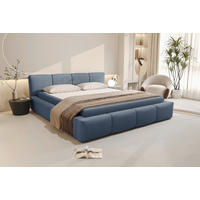 POLSTERBETT 180/200 cm,  in Blau, Lattenrost, Bettkasten,  - Blau/Schwarz, Design, Holz/Textil (180/200cm) - Xora